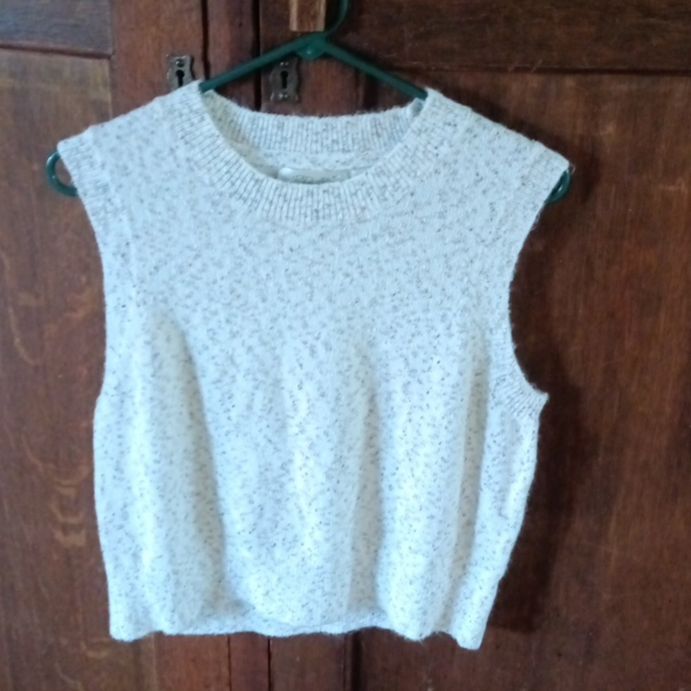RD Style Speckled Sleeveless Tank Top - Cream and Gray